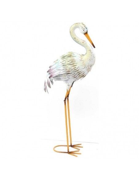 FIGURA GARZA BLANCA METAL