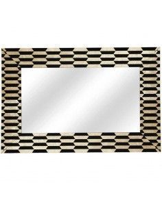 ESPEJO RALLAS NEGRO Y DORADO 120x80 2