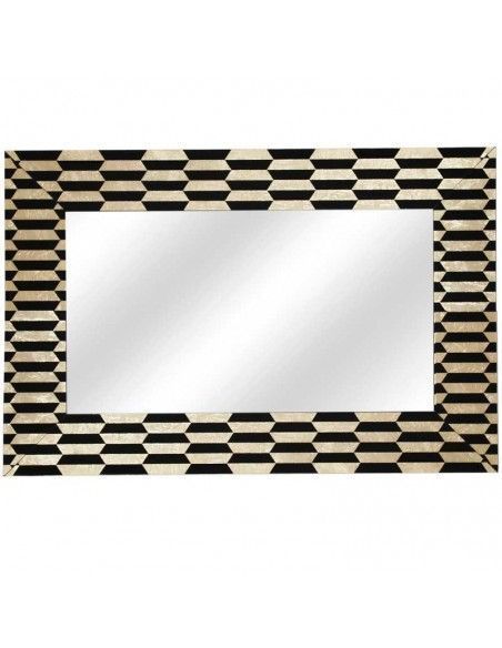 ESPEJO RALLAS NEGRO Y DORADO 120x80