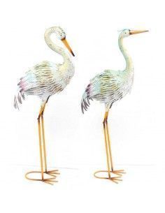 FIGURA GARZA BLANCA METAL
