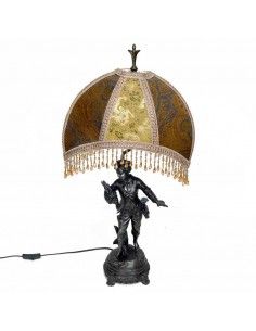 LAMPARA DE SOBREMESA CON FIGURA DE MUJER CON LEON 95x36 2