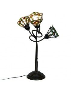 LAMPARA DE SOBREMESA TIFFANY TRES LUCES 74x50 2