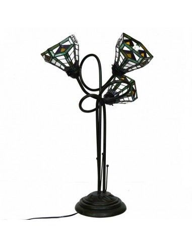 LAMPARA DE SOBREMESA TIFFANY TRES LUCES 74x50