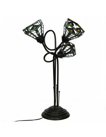 LAMPARA DE SOBREMESA TIFFANY TRES LUCES 74x50