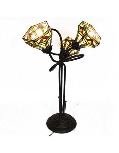 LAMPARA DE SOBREMESA TIFFANY TRES LUCES 74x50
