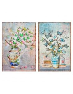 DECORATIVO PARED METAL FLORAL DOS UNID