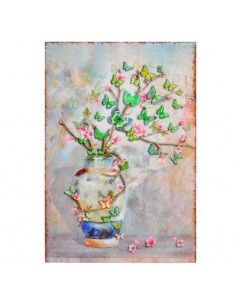 DECORATIVO PARED METAL FLORAL DOS UNID 2