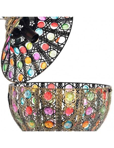 COLGANTE DE TECHO METAL Y VIDRIO MULTICOLOR 50X32