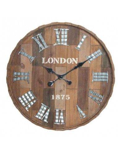 RELOJ DE PARED MADERA Y METAL 60cm