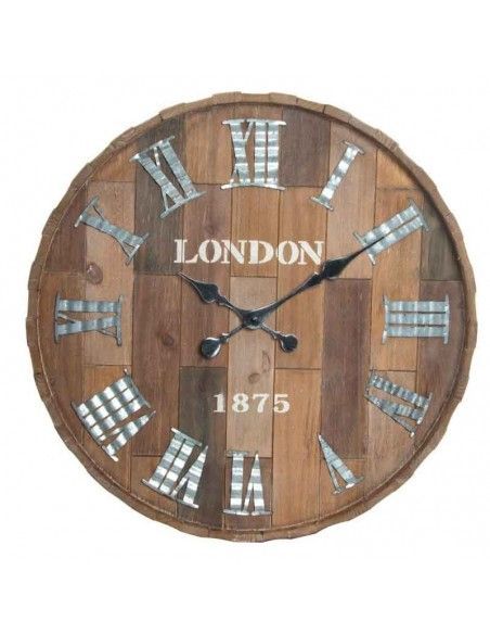 RELOJ DE PARED MADERA Y METAL 60cm