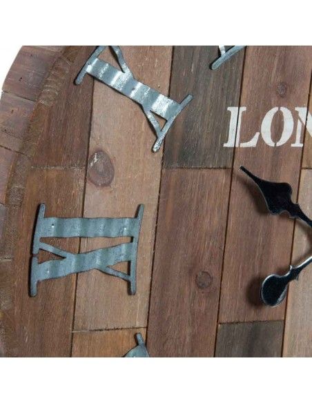 RELOJ DE PARED MADERA Y METAL 60cm