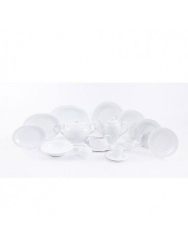 VAJILLA DE PORCELANA  BLANCA 83 PIEZAS