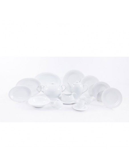VAJILLA DE PORCELANA  BLANCA 83 PIEZAS