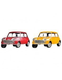 COCHE CLASICO MINI DE METAL LED ROJO Y AMARILLO 45X80