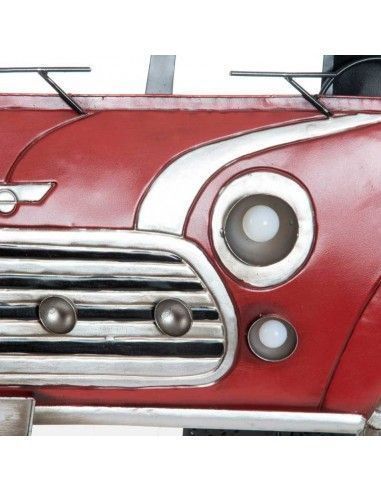 COCHE CLASICO MINI DE METAL LED ROJO Y AMARILLO 45X80