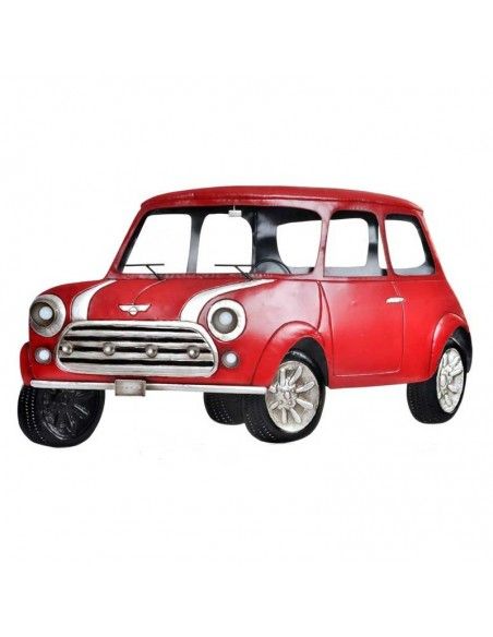 COCHE CLASICO MINI DE METAL LED ROJO Y AMARILLO 45X80