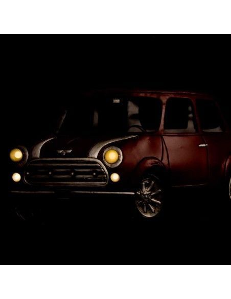 COCHE CLASICO MINI DE METAL LED ROJO Y AMARILLO 45X80