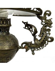 LAMPARA DE SOBREMESA QUINQUE ANTIGUO BRONCE 2