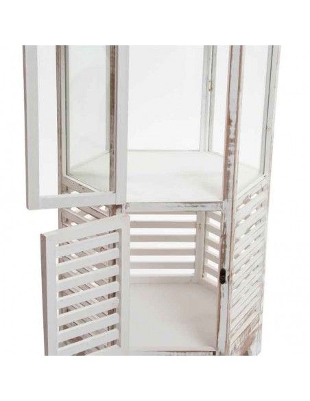 SET DE TRES FAROLES MADERA Y METAL 140
