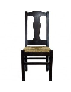 SILLA DE MADERA WENGUE DE PINO CON ASIENTO DE ANEA