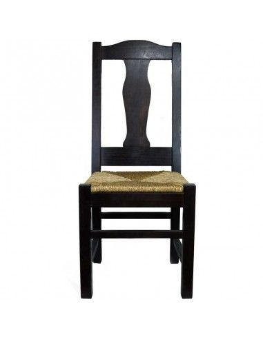 SILLA DE MADERA WENGUE DE PINO CON ASIENTO DE ANEA