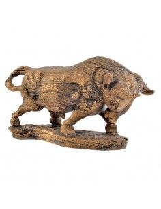 FIGURA TORO RESINA COLOR ORO 30.5x53.5