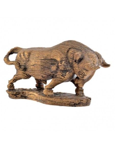 FIGURA TORO RESINA COLOR ORO 30.5x53.5