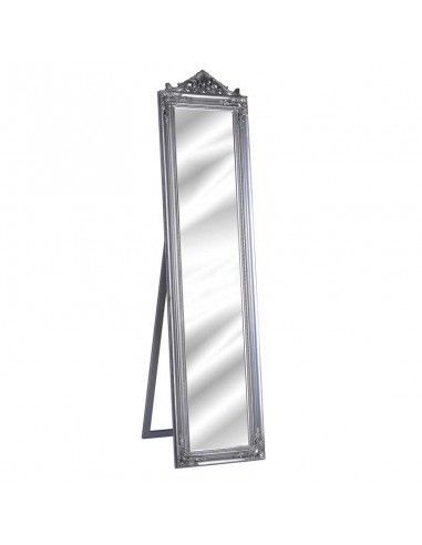ESPEJO VESTIDOR MADERA BLANCO O PLATA CON SOPORTE 180x44