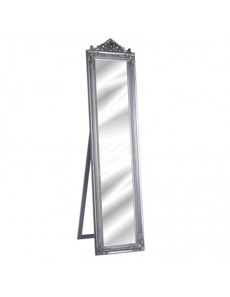 ESPEJO VESTIDOR MADERA BLANCO O PLATA CON SOPORTE 180x44