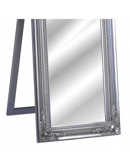 ESPEJO VESTIDOR MADERA BLANCO O PLATA CON SOPORTE 180x44