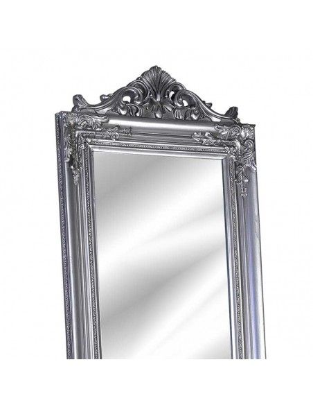 ESPEJO VESTIDOR MADERA BLANCO O PLATA CON SOPORTE 180x44