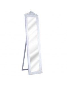 ESPEJO VESTIDOR MADERA BLANCO O PLATA CON SOPORTE 180x44