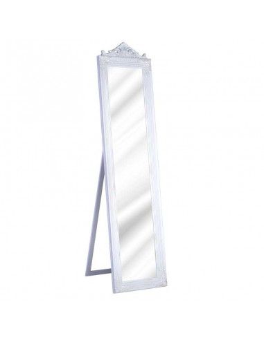 ESPEJO VESTIDOR MADERA BLANCO O PLATA CON SOPORTE 180x44