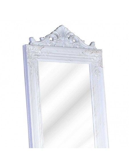 ESPEJO VESTIDOR MADERA BLANCO O PLATA CON SOPORTE 180x44