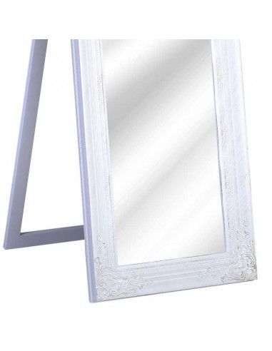 ESPEJO VESTIDOR MADERA BLANCO O PLATA CON SOPORTE 180x44