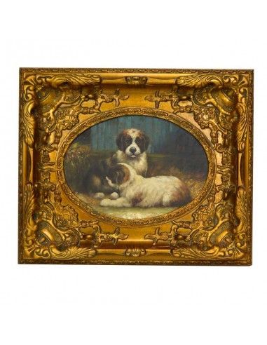 CUADRO CLASICO CON PERROS MASTIN 51X61
