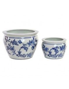 CUBREMACETA FLORAL DE PORCELANA