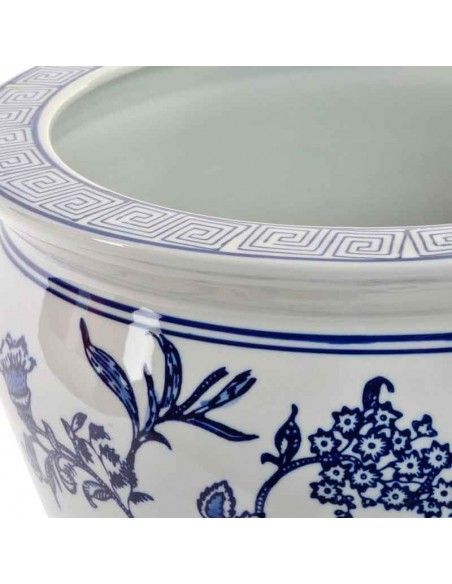 CUBREMACETA FLORAL DE PORCELANA