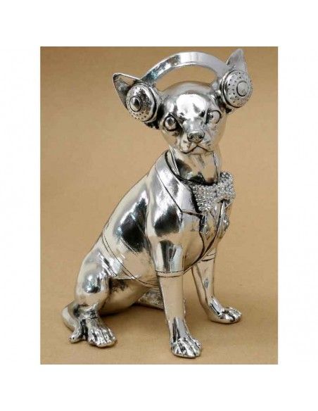 FIGURA PERRO CHIHUAHUA PLATEADO 26x18