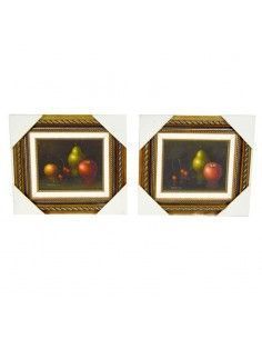 PAREJA DE CUADROS BODEGON DE FRUTA 38x43