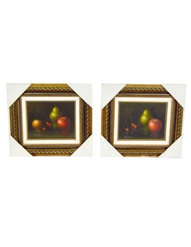 PAREJA DE CUADROS BODEGON DE FRUTA 38x43