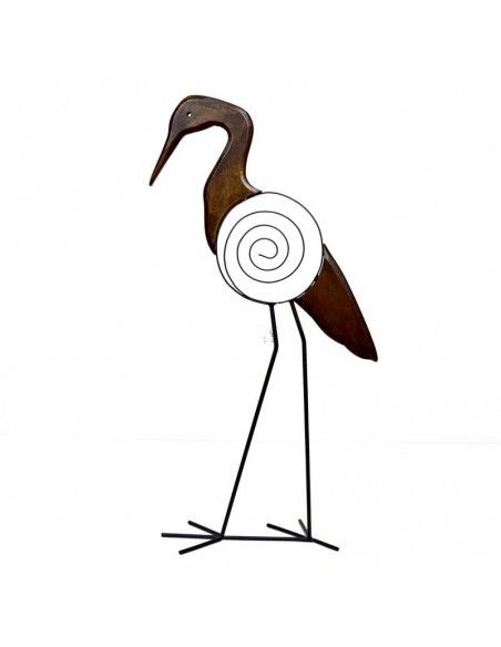 FIGURA GARZA EN MADERA - FORJA 62x32