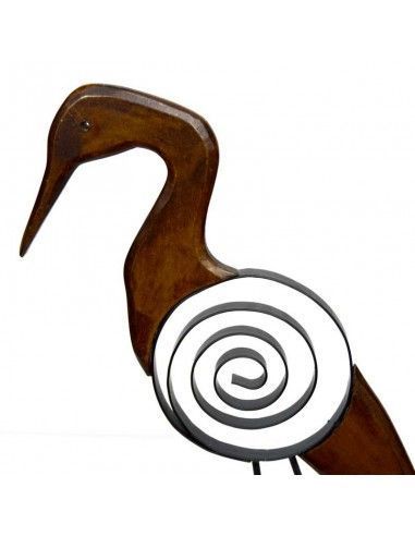 FIGURA GARZA EN MADERA - FORJA 62x32