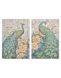 CUADRO EN LIENZO PAVO REAL 90x60