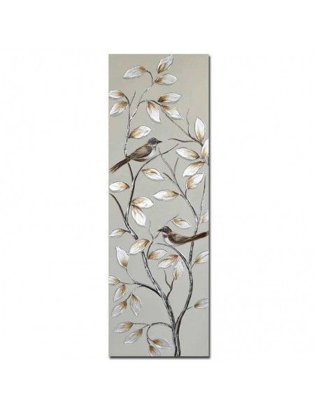 CUADRO PAJARO EN RAMA SET DE DOS 120x40