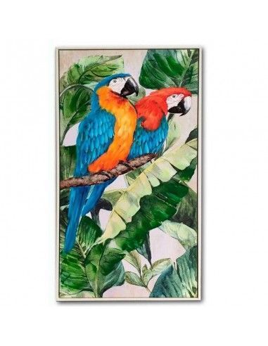 CUADRO LORO PAPAGAYO SET DE DOS 100x50