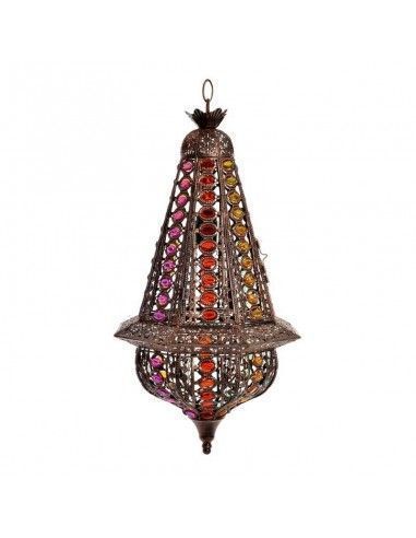 COLGANTE DE TECHO METAL Y VIDRIO MULTICOLOR 60x31