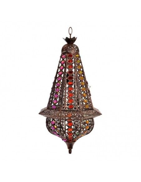 COLGANTE DE TECHO METAL Y VIDRIO MULTICOLOR 60x31