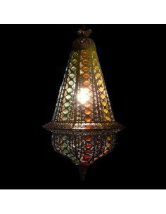 COLGANTE DE TECHO METAL Y VIDRIO MULTICOLOR 60x31 2