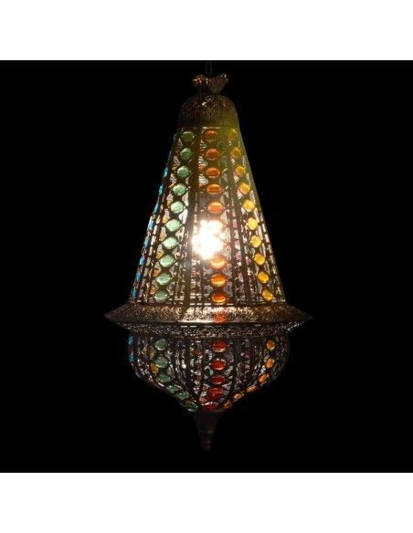 COLGANTE DE TECHO METAL Y VIDRIO MULTICOLOR 60x31